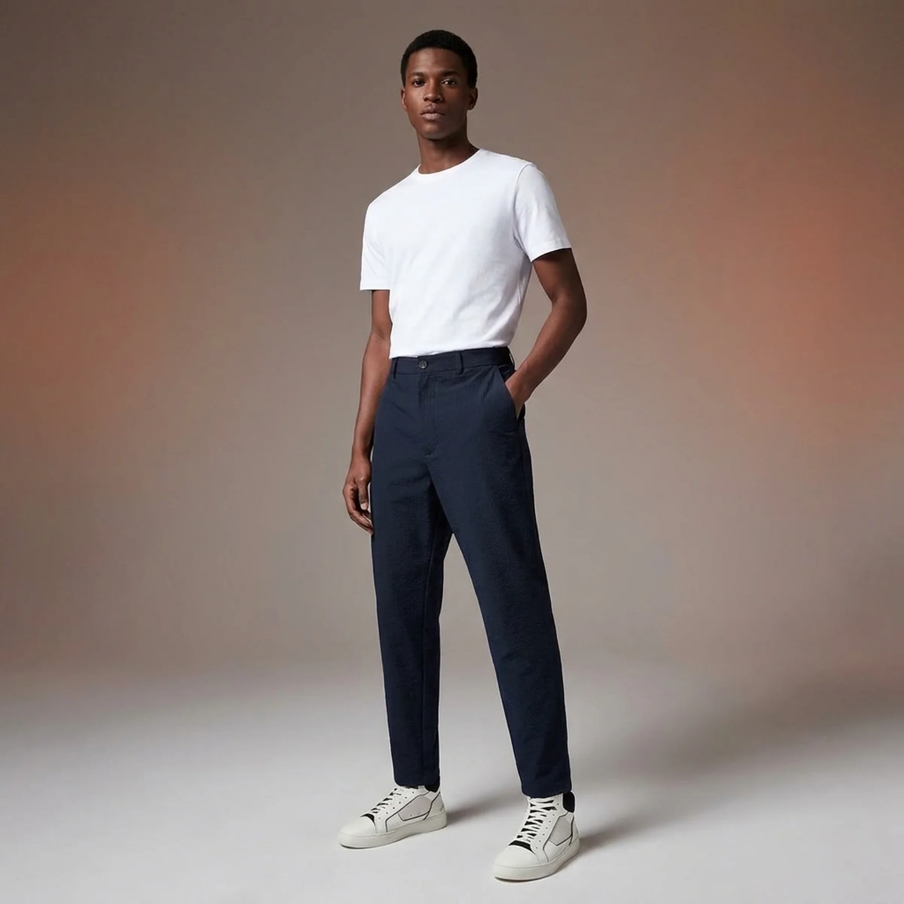 Чоловічі штани Armani Exchange із жатого матеріалу 1159806186 (Білий/синій, 28)