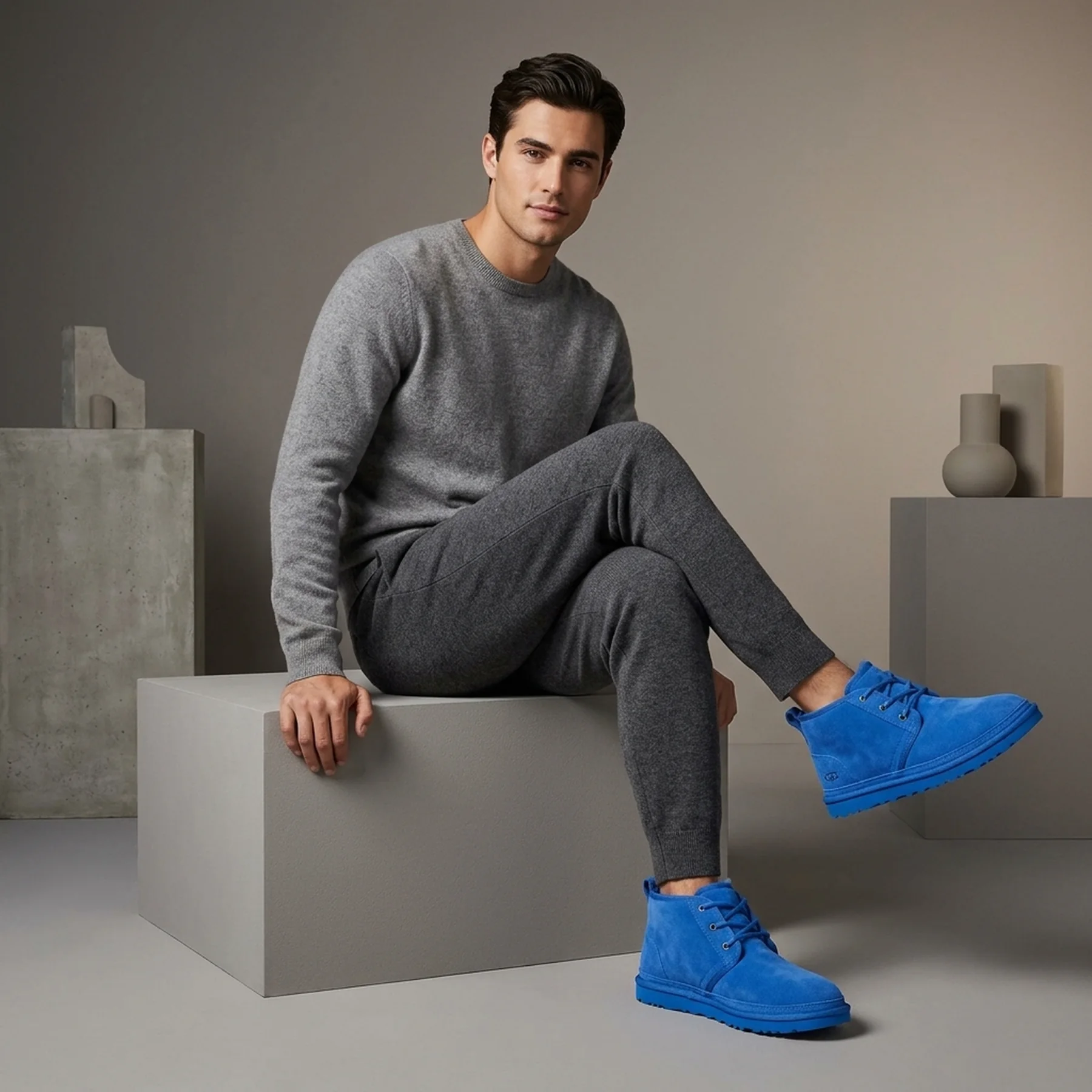 Чоловічі замшеві черевики UGG на хутрі 1159782178
