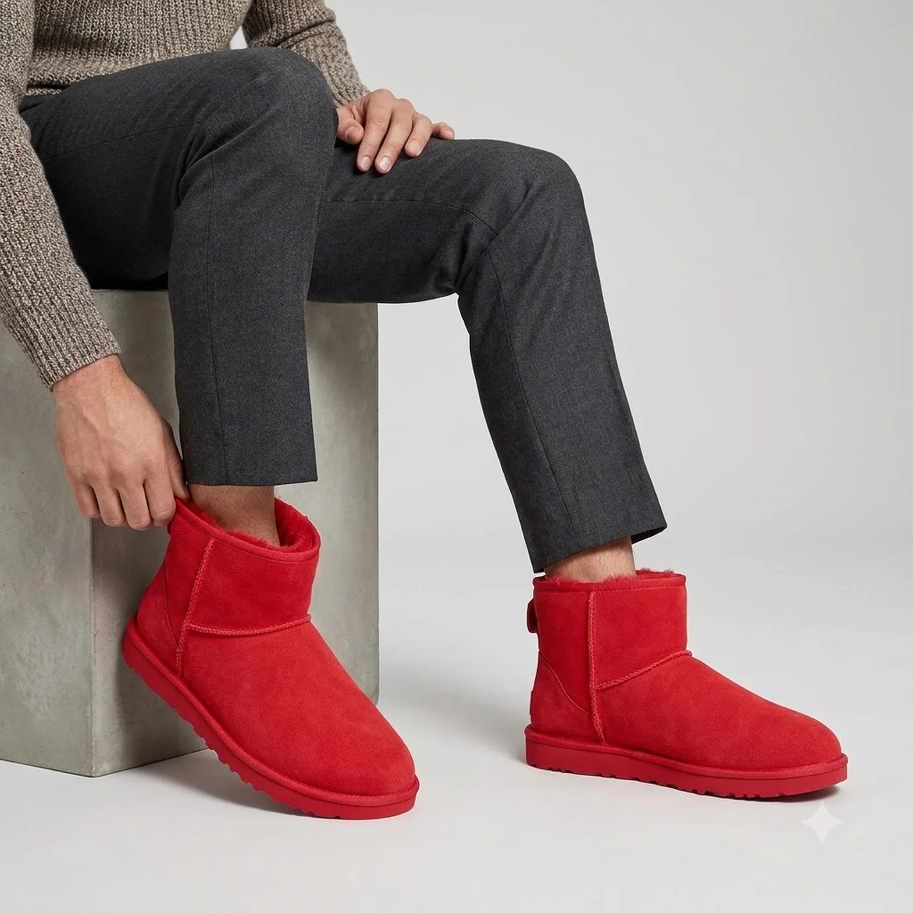 Чоловічі замшеві черевики UGG з хутром 1159784377