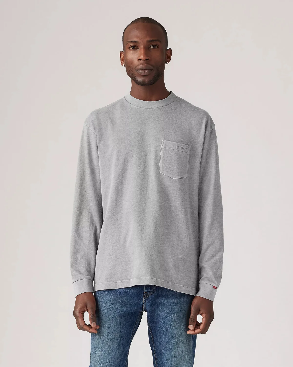 Чоловічий лонгслів Levi's з логотипом 1159837845 (Сірий XXL)