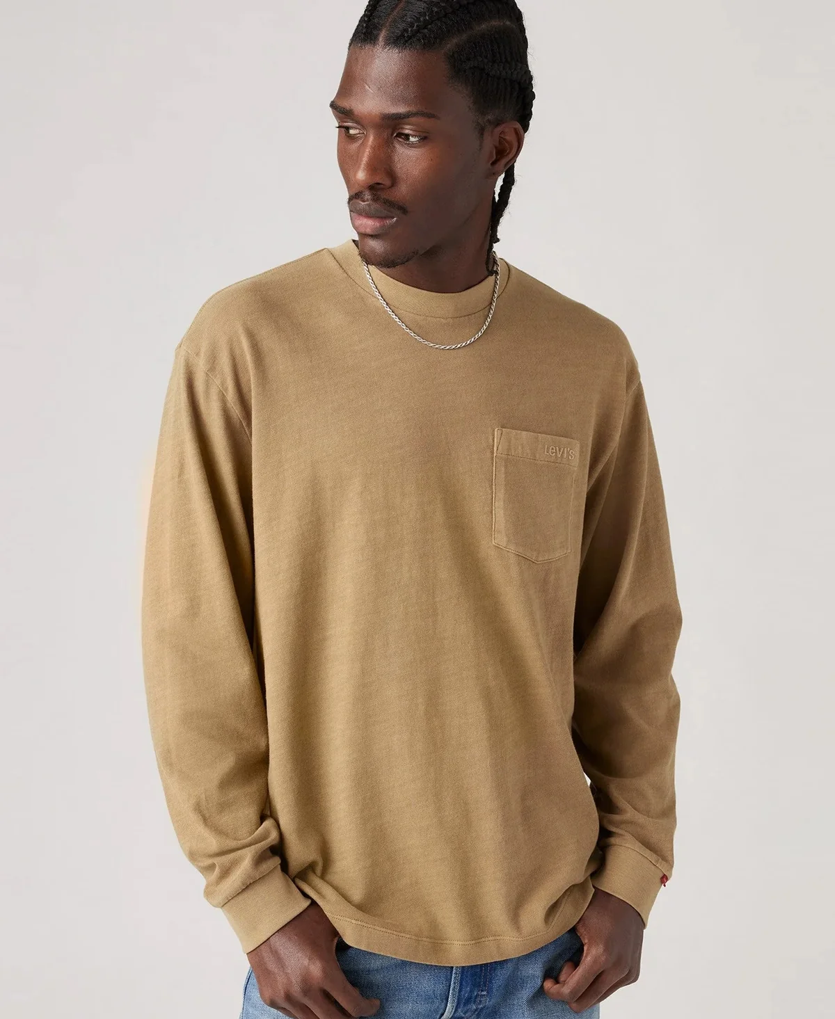 Чоловічий лонгслів Levi's з логотипом 1159847592 (Коричневий XXL)