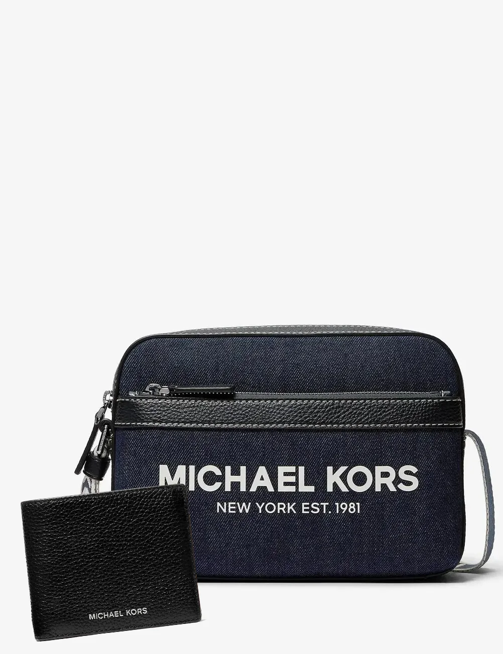 Чоловічий набір COOPER Michael Kors сумка через плече та гаманець 1159845161 Чорний/Синій — Сумки