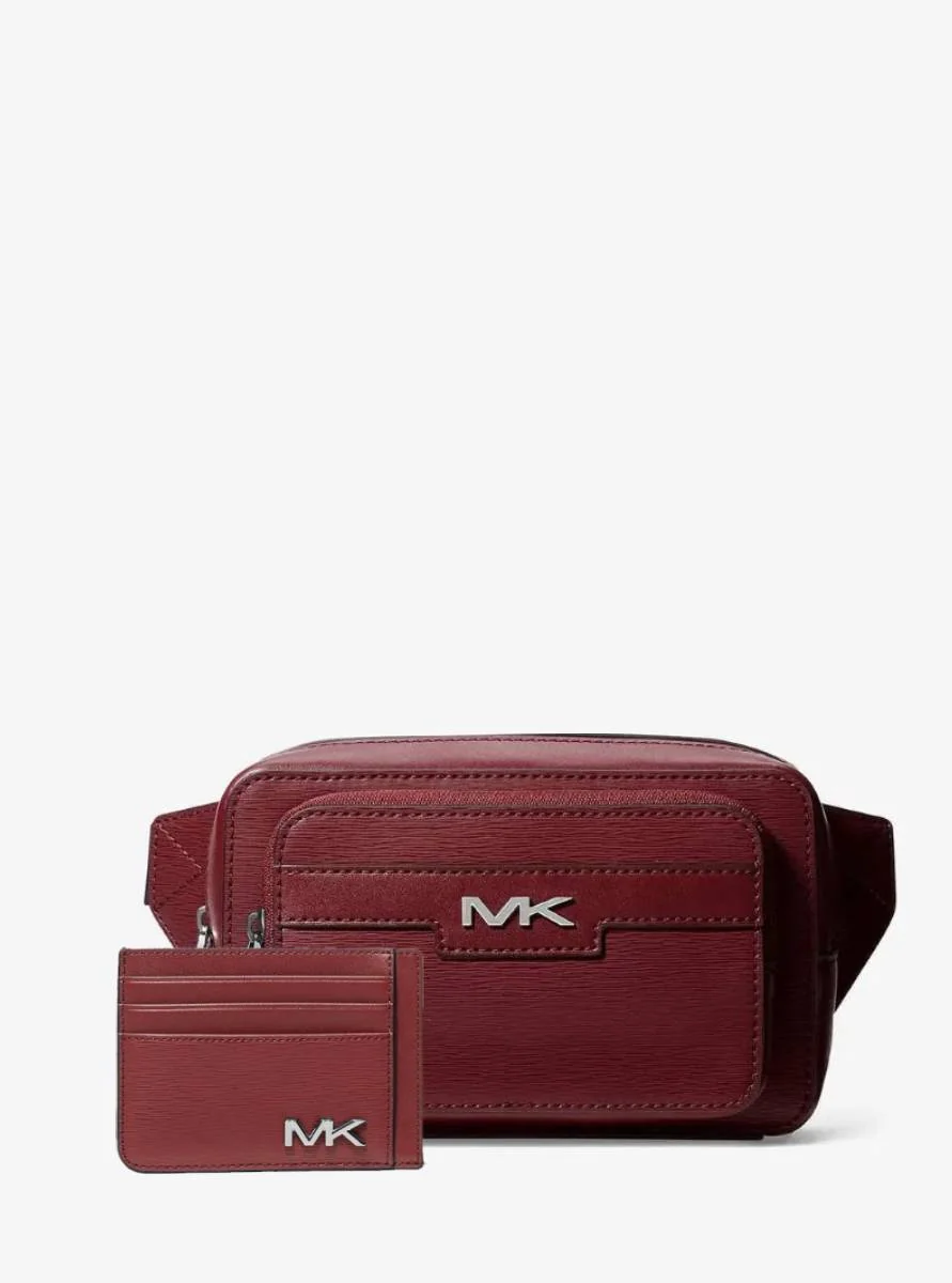 Чоловічий набір COOPER Michael Kors сумка-слінг та картхолдер 1159845128 Бордовий