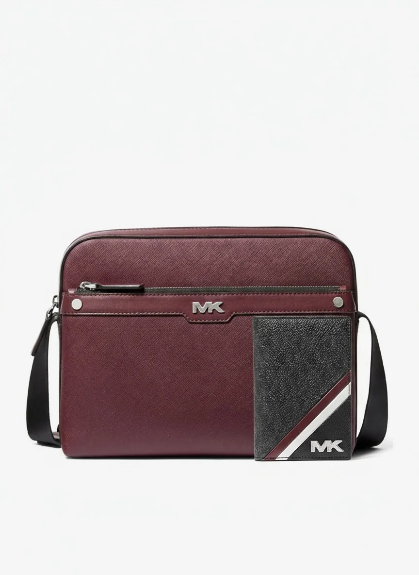 Чоловічий набір Rivington Michael Kors кроссбоді та картхолдер 1159845719 Бордовий — Сумки