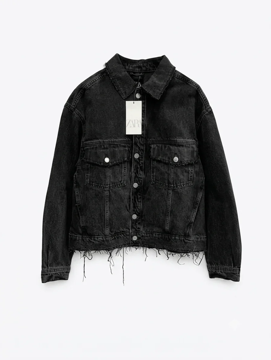 Чорна джинсова сорочка ZARA