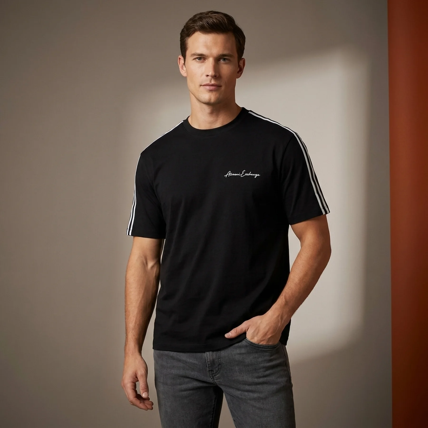 Чорна футболка ARMANI EXCHANGE