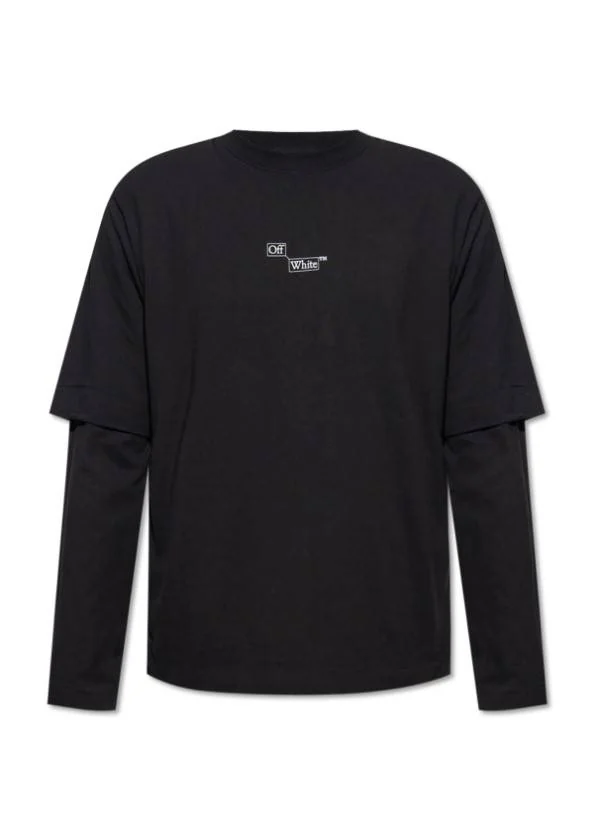 Чорна футболка Off-White Crewneck