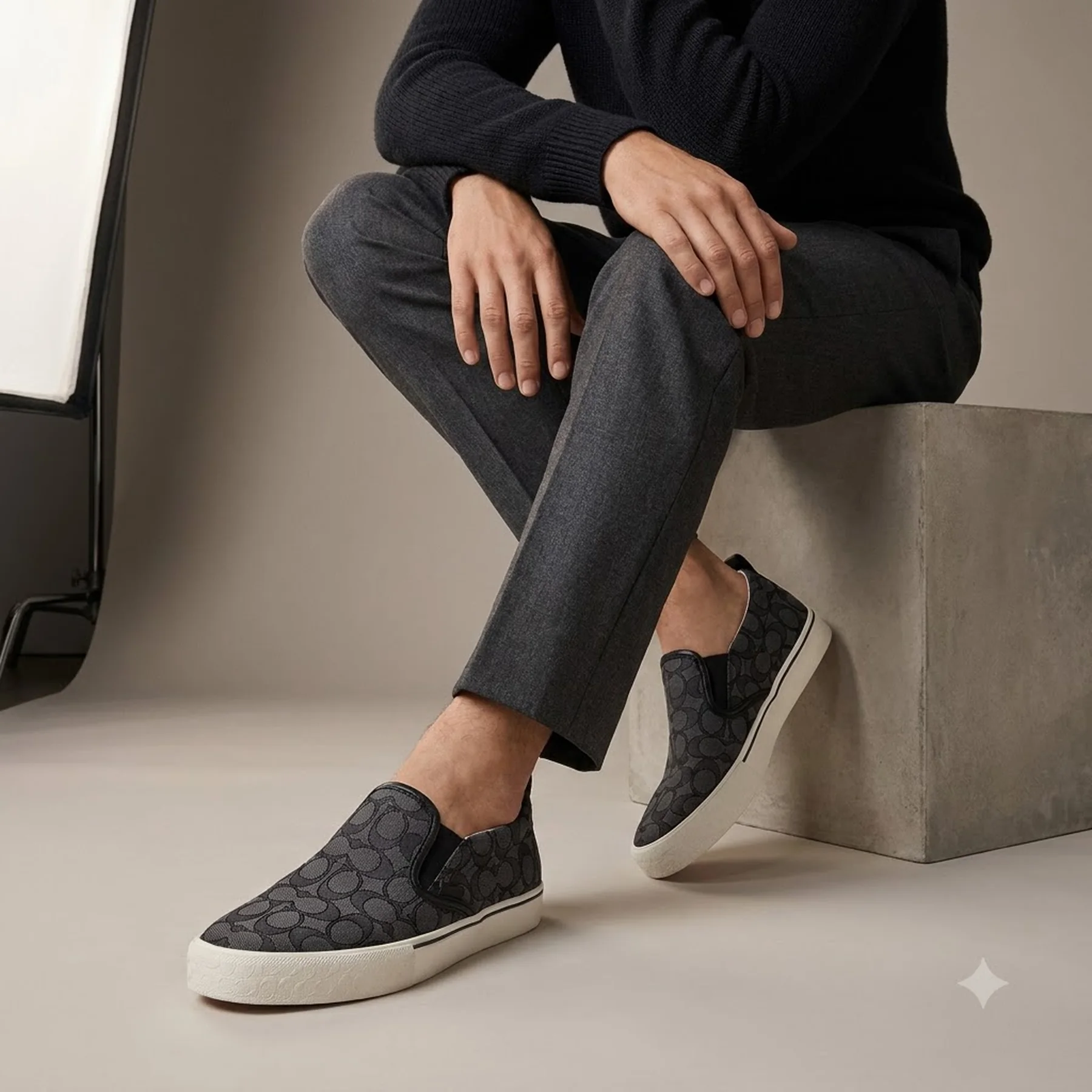 Чорні слиппони Coach 1941 Jacquard Skate