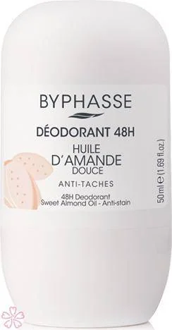Дезодорант роликовий Byphasse Roll-on deodorant 48h 50 мл Олія солодкого мигдалю