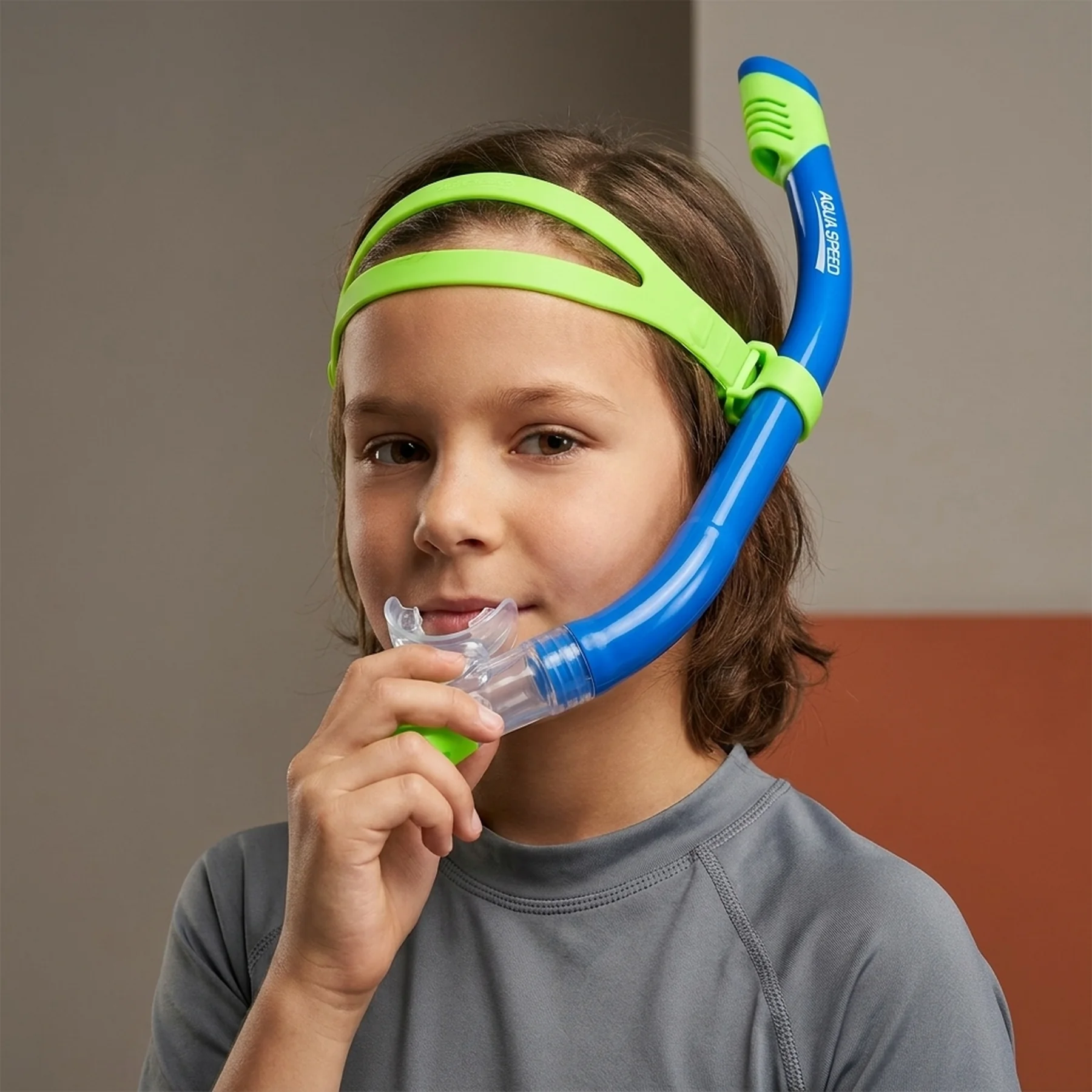 Дихальна трубка для снорклінгу Aqua Speed Juno Junior 62926 синій, зелений Діт One Size