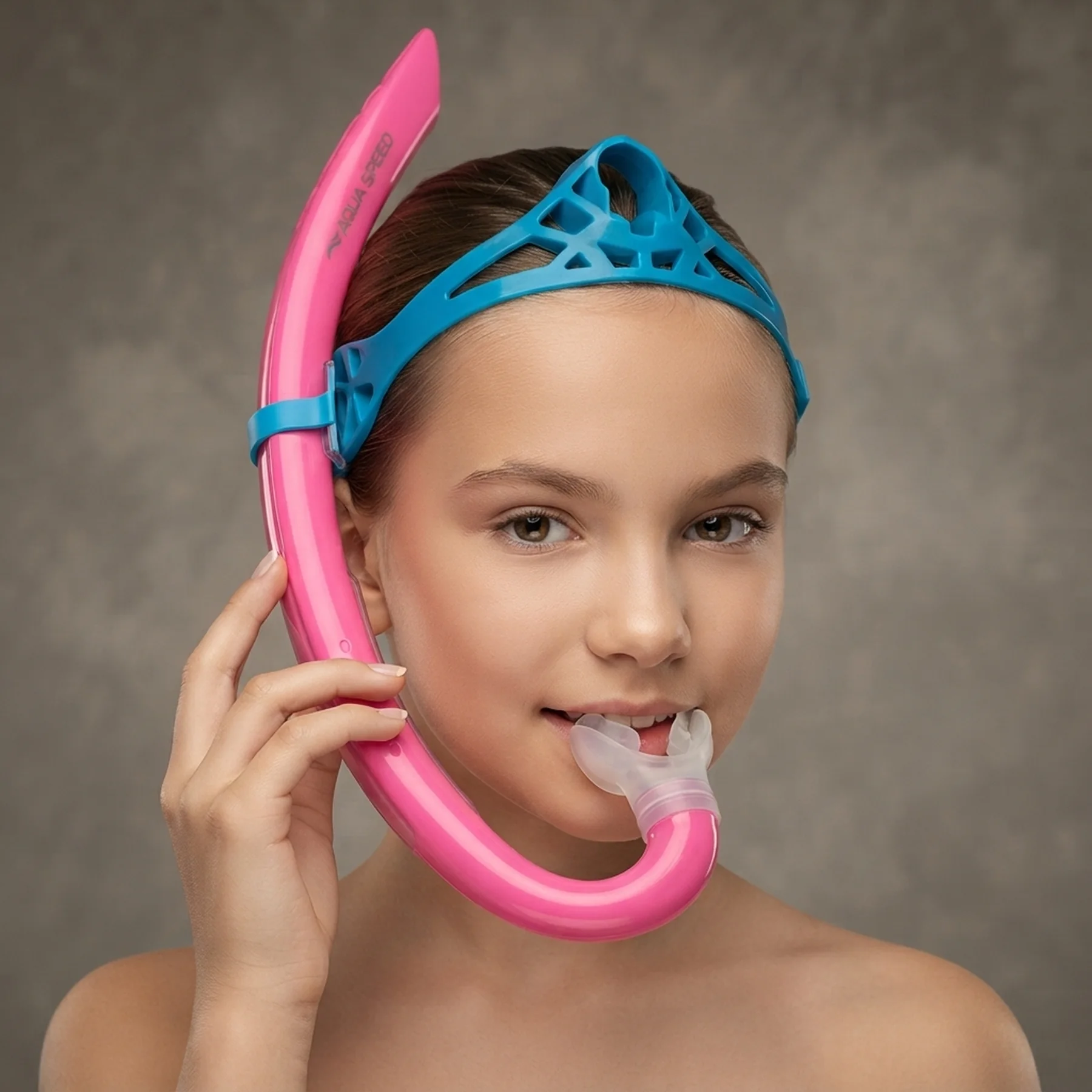 Дихальна трубка для снорклінгу Aqua Speed Juno Junior 62928 рожевий, синій Діт One Size