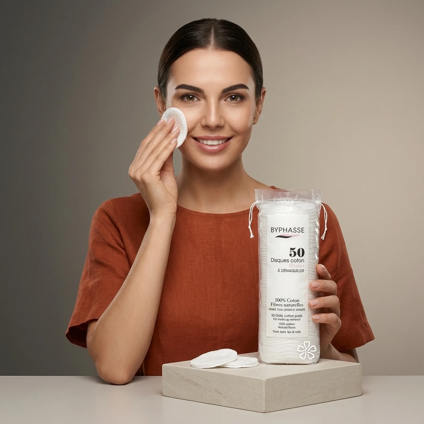 Диски для снятия макияжа овальные Byphasse Oval Cotton Pads 50 шт