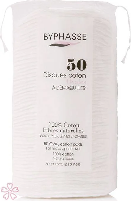 Диски для снятия макияжа овальные Byphasse Oval Cotton Pads 50 шт