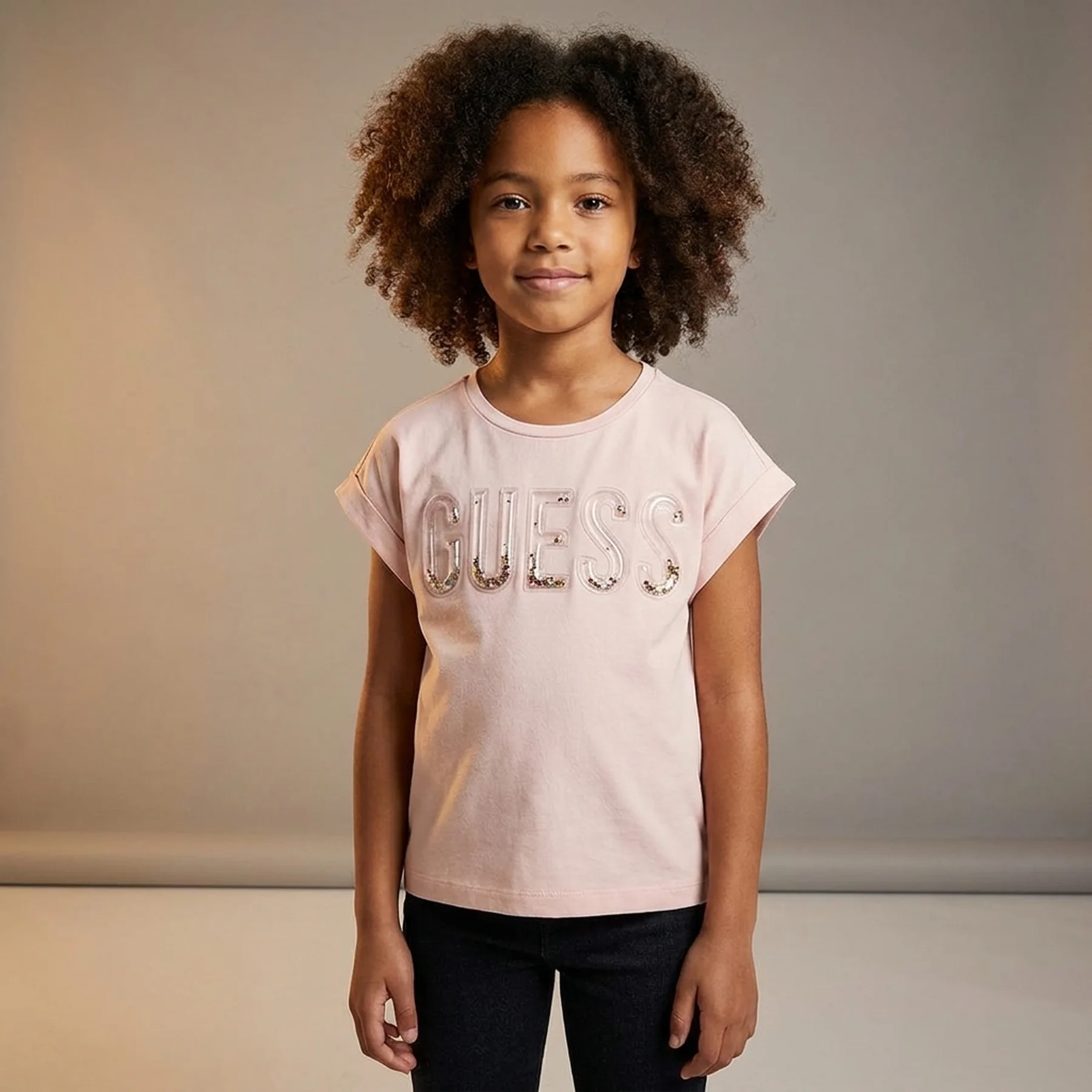 Дитяча футболка Guess з логотипом 1159830857 (Рожевий 8)