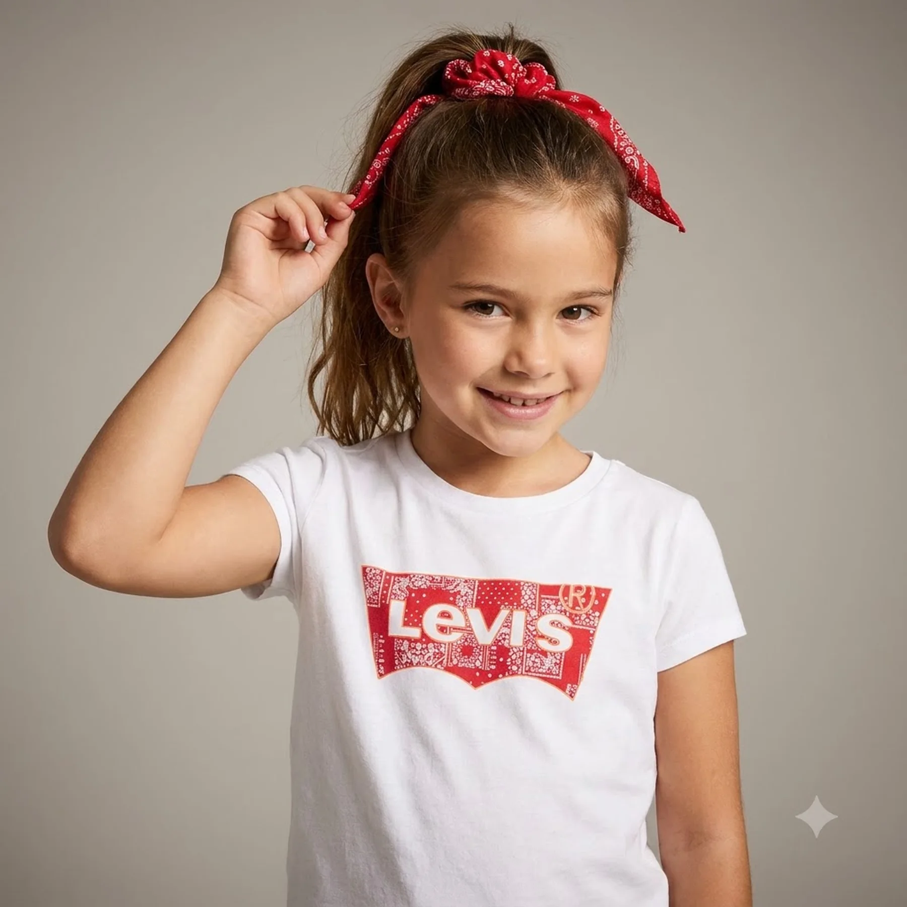 Дитяча футболка Levi's з гумкою для волосся 1159855186 (Білий L) на зріст 140-155 см