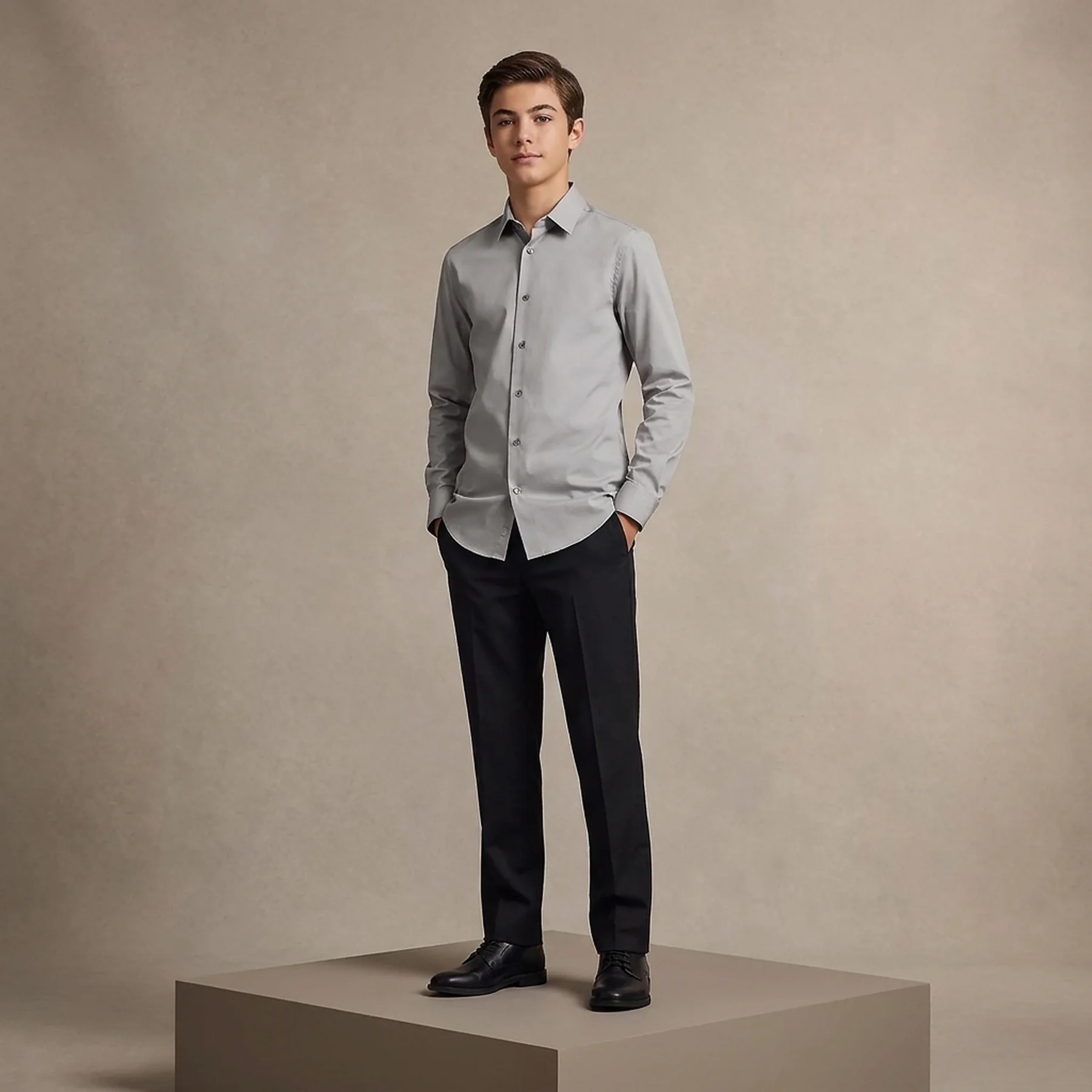 Дитяча класична сорочка Calvin Klein 1159854862 (Сірий 16) на зріст 157-164 см