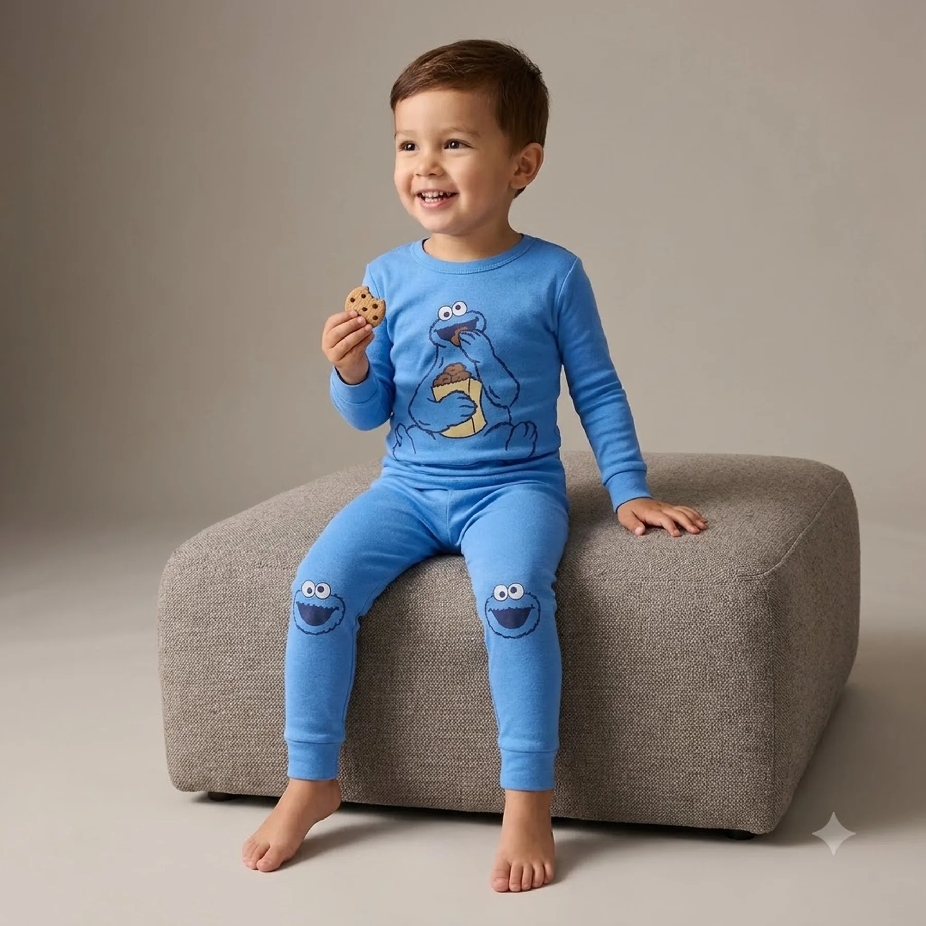Дитяча піжама Sesame Street GAP лонгслів та штани 1159849649 (Синій 4)