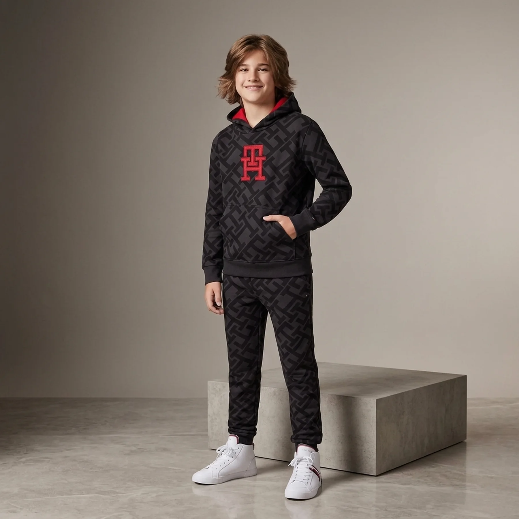 Дитяче худи на флісі Tommy Hilfiger з логотипом 1159834465