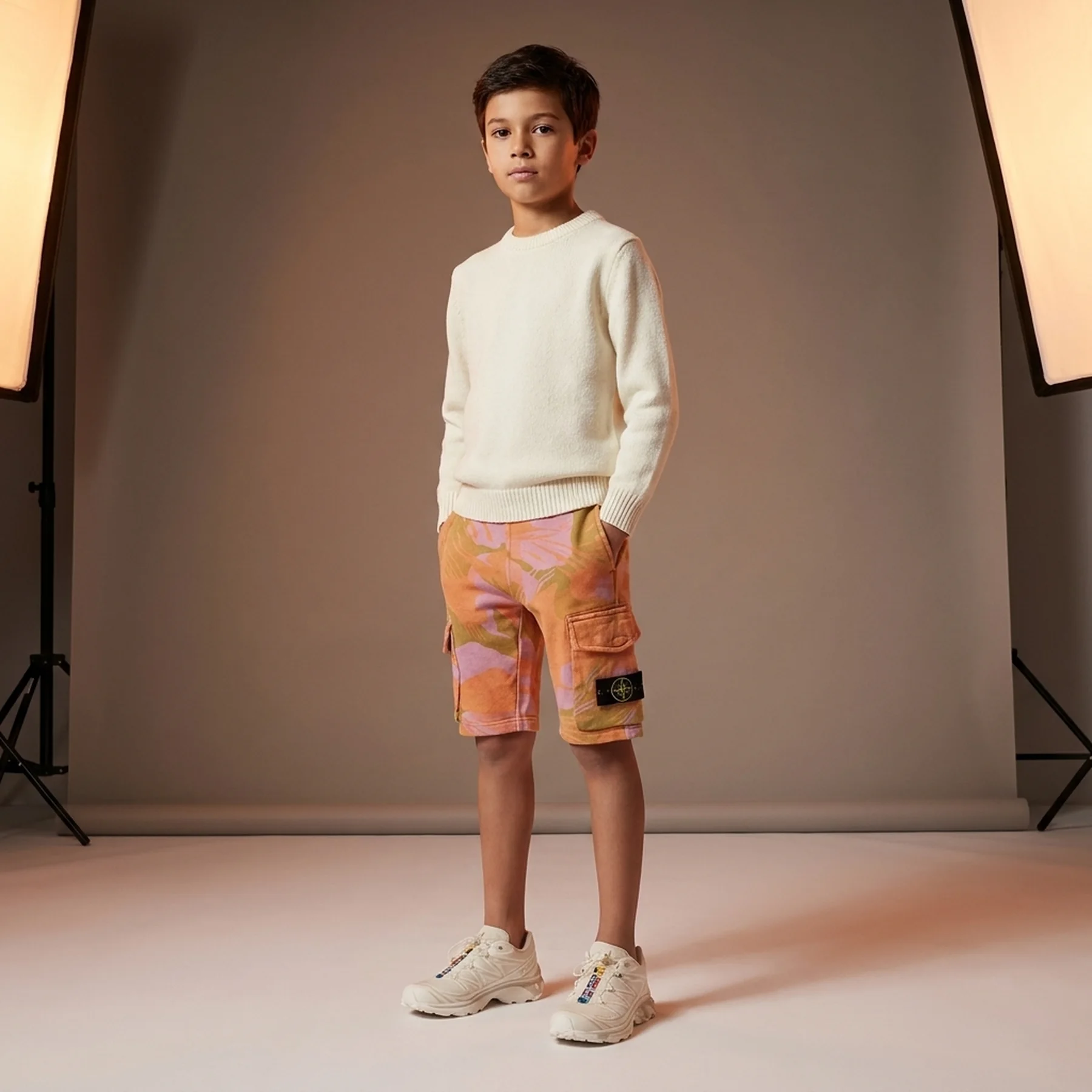 Дитячі бермуди Stone Island Junior Cargo Fleece
