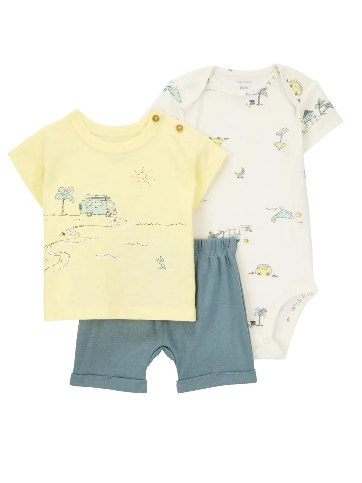 Дитячий комплект Carter's футболка, шорти та боді 1159840503