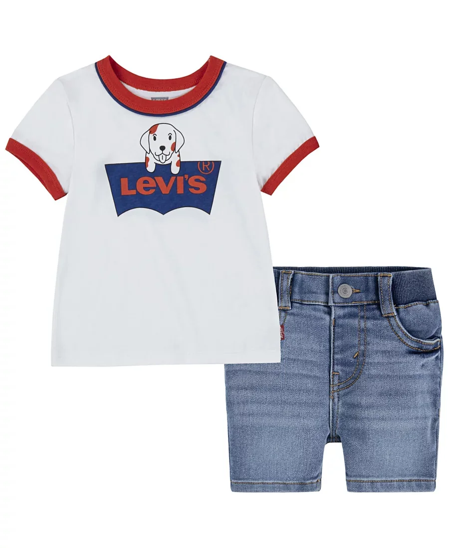 Дитячий комплект Levi's футболка та шорти 1159815121