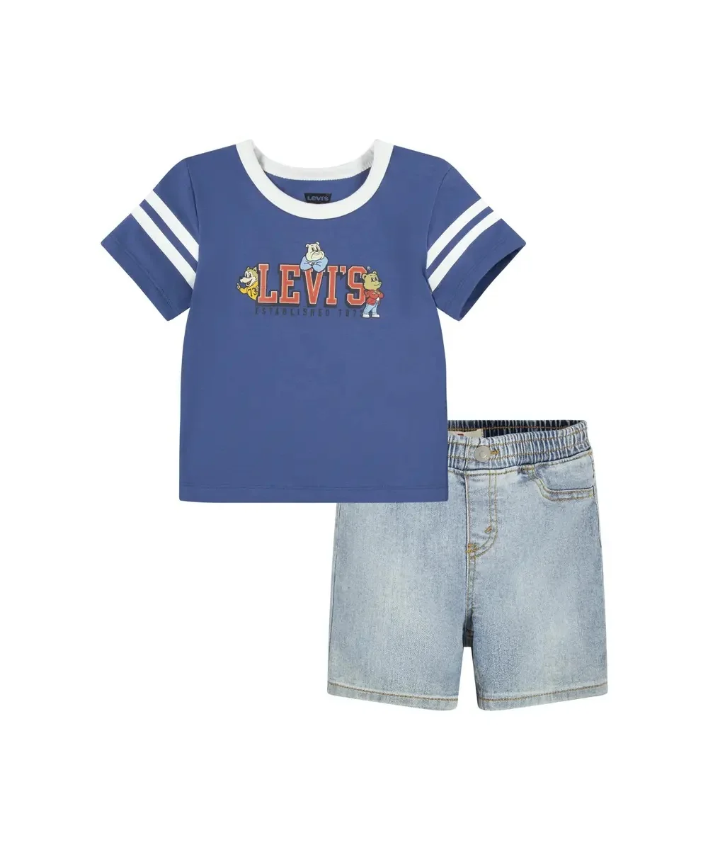 Дитячий комплект Levi's футболка та шорти 1159815365
