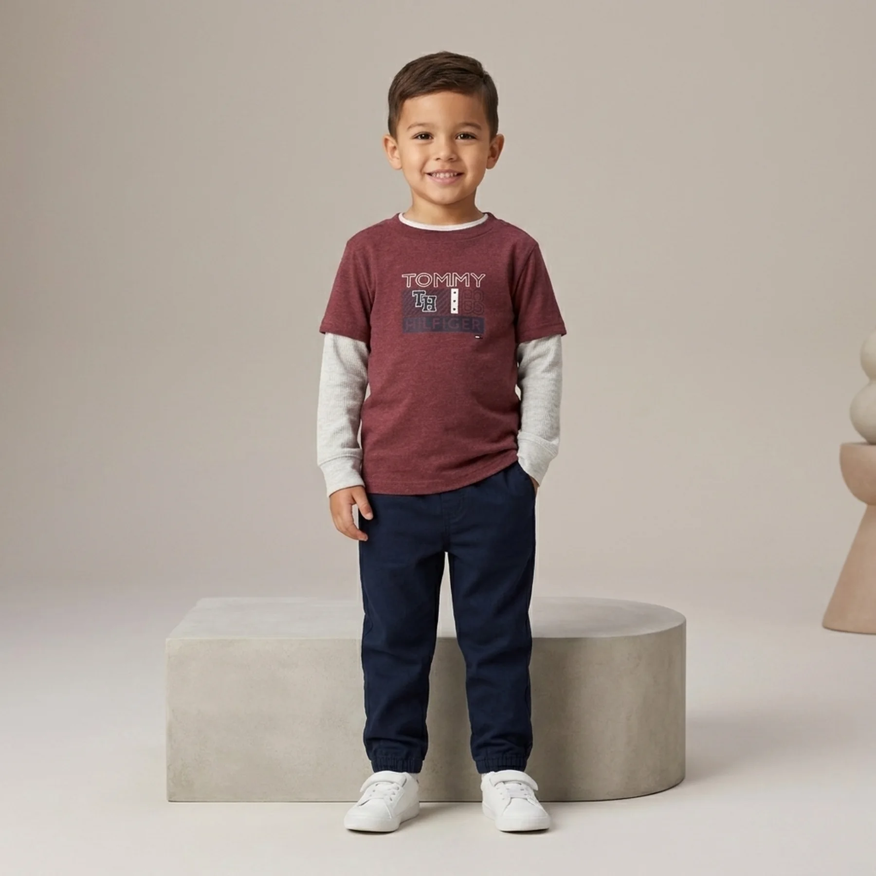 Дитячий комплект Tommy Hilfiger футболка, лонгслів та штани 1159824120