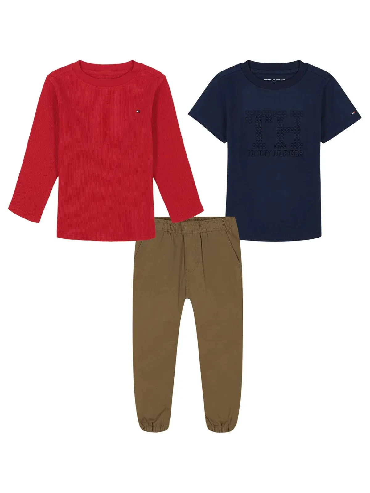 Дитячий комплект Tommy Hilfiger футболка, лонгслів та штани 1159829066