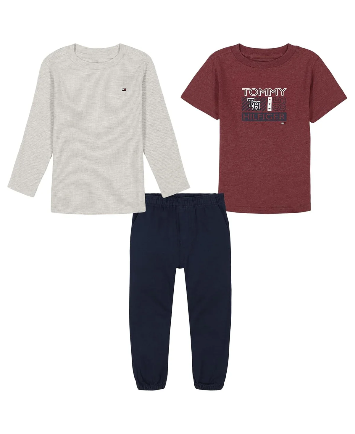 Дитячий комплект Tommy Hilfiger лонгслів, футболка та штани 1159842771