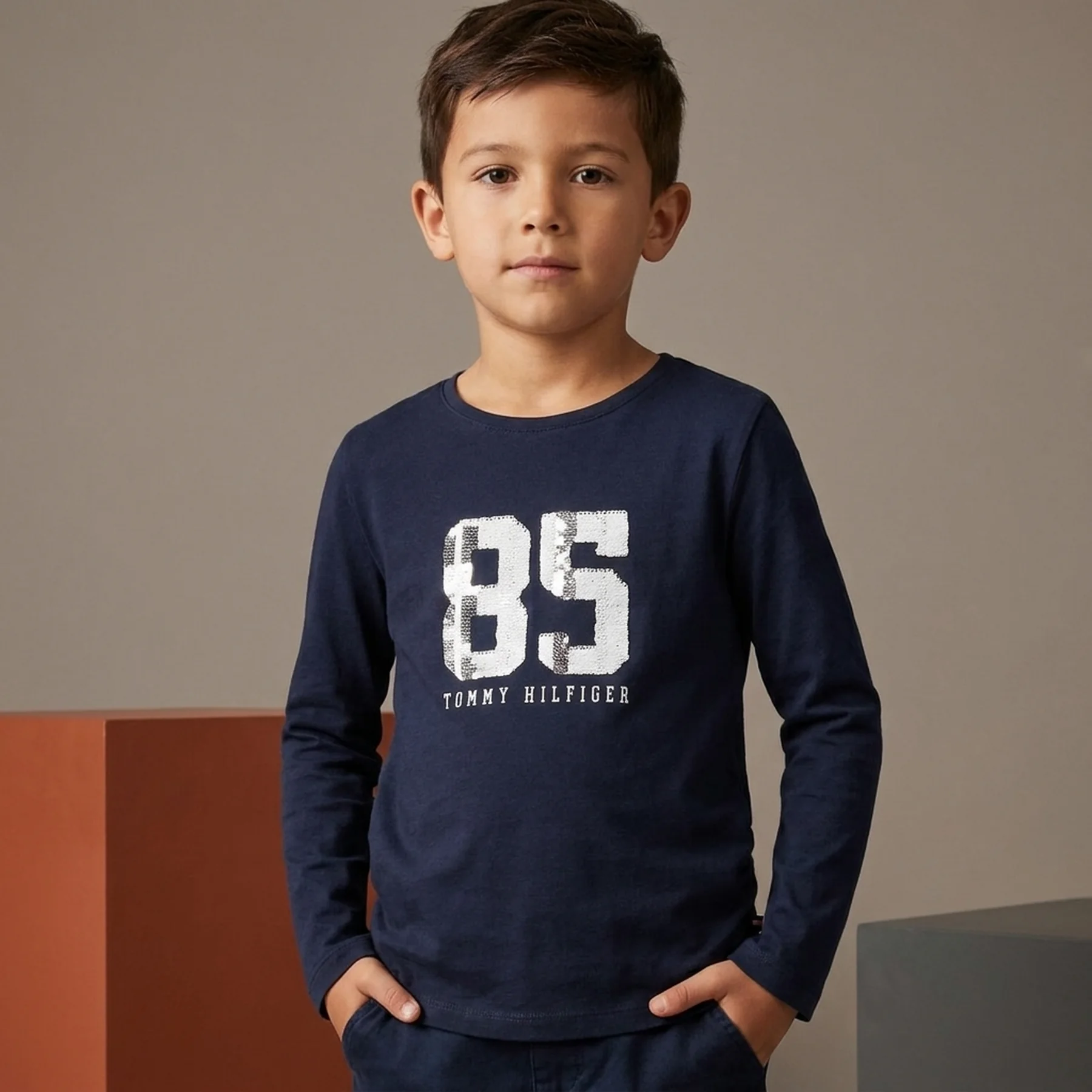 Дитячий лонгслів Tommy Hilfiger з логотипом 1159832593