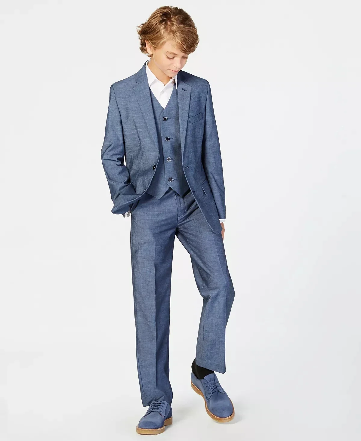 Дитячий стильний піджак Calvin Klein 1159806443 (Білий/синій, 8(M))