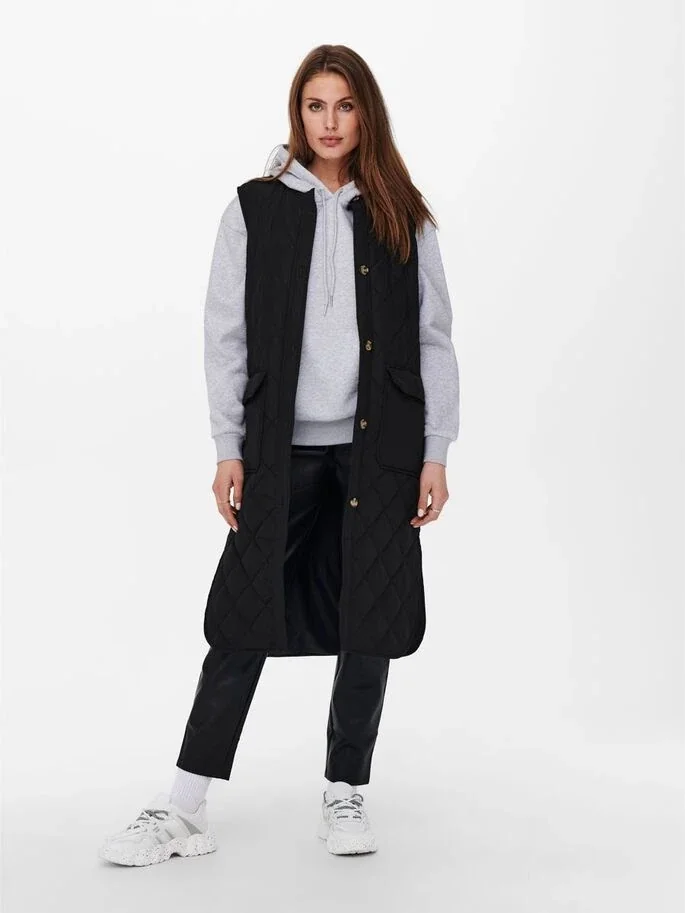 Довгий жилет ONLNAYRA S/L LONG QUILT VEST CC PNT 15234787-Black ONLY S Чорний