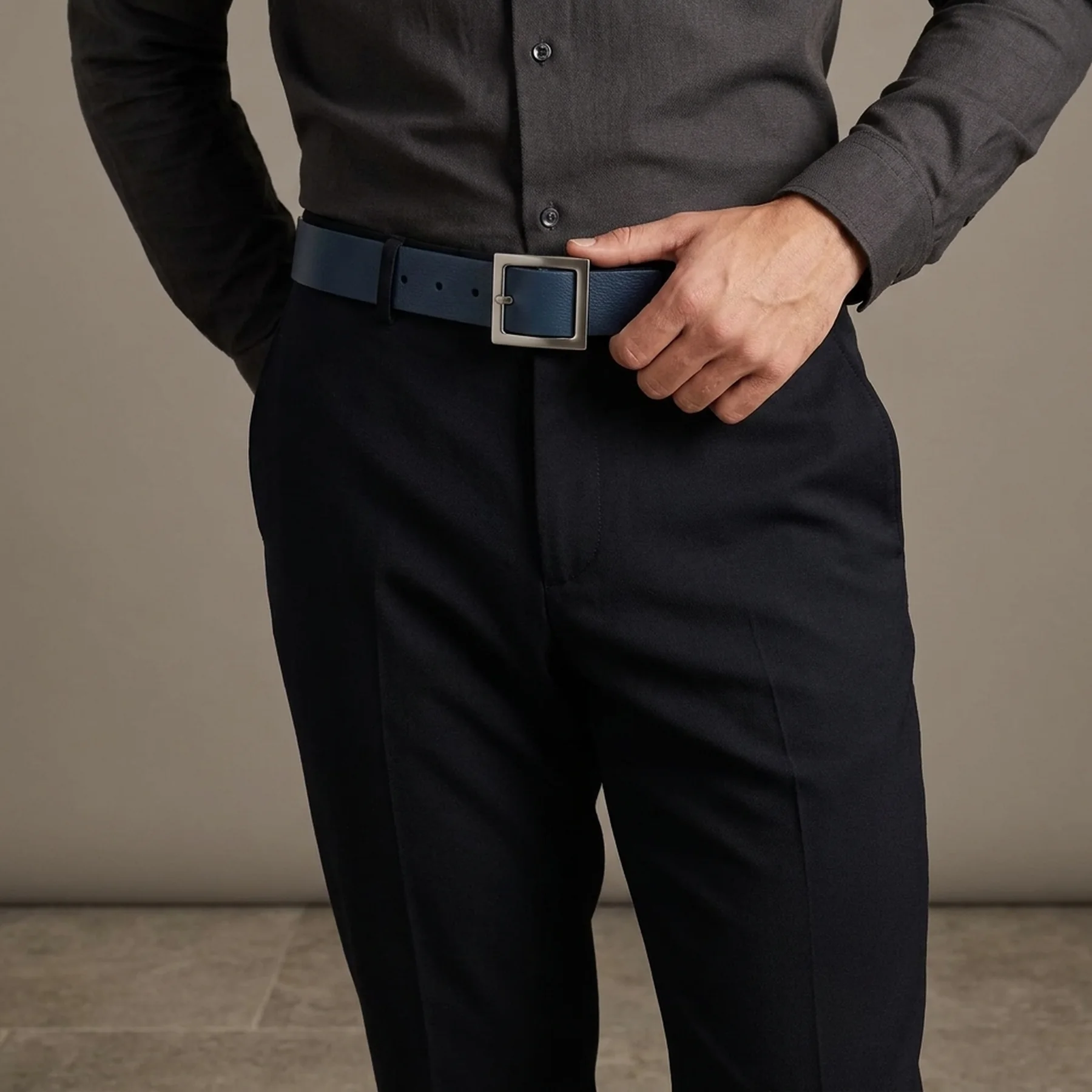 Двосторонній чоловічий ремінь Calvin Klein 1159809791 (Синій/Білий, L)