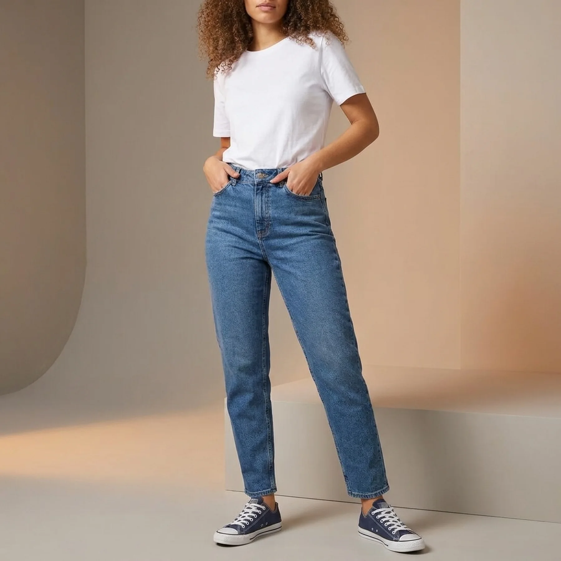 Джинси JXLISBON MOM HW CC4002 NOOS 12203867-Medium Blue Denim JJXX 25/32 Синій