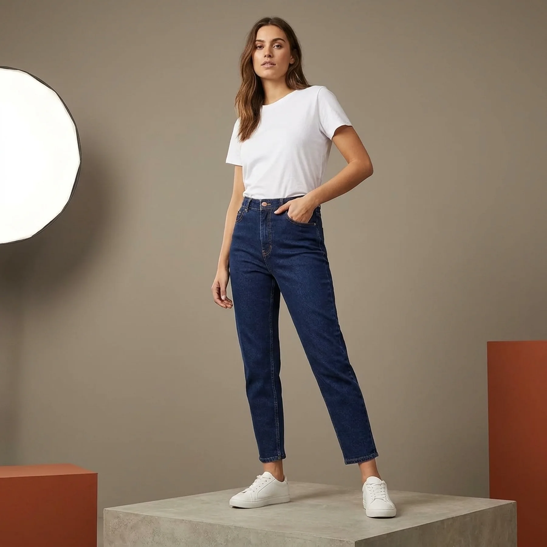 Джинси JXLISBON MOM HW NR4001 NOOS 12207160-Dark Blue Denim JJXX 26/32 Темно-синій