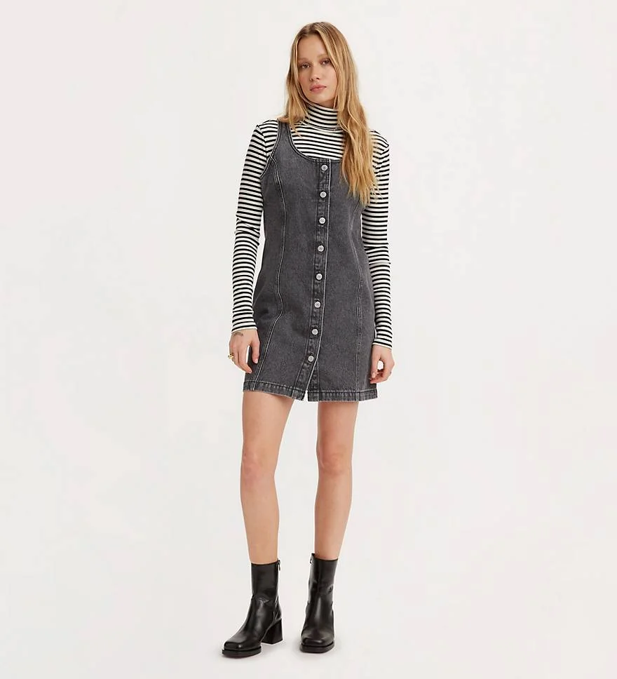 Джинсова міні-сукня Levi's сарафан 1159807712 (Чорний, M)