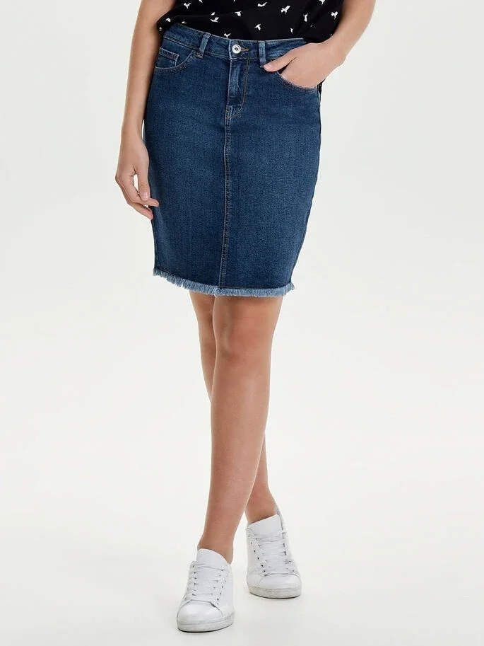Джинсова спідниця ONLELIZA LIFE REG RAWEDGE SKIRT 08 NOOS 15159611 Medium Blue Denim ONLY 34 Синій