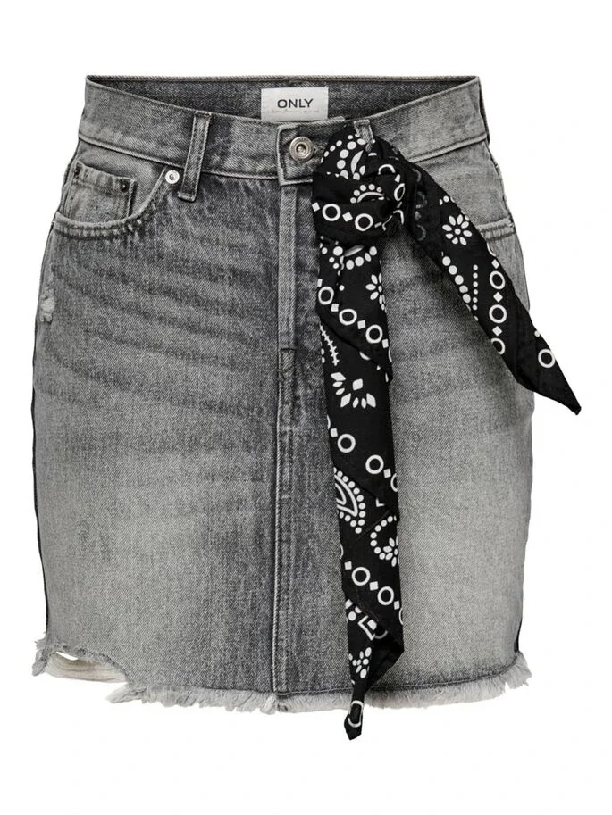 Джинсова спідниця ONLFINE  HW LIFE DNM JNS SKIRT  ADD 15227070 Grey Denim ONLY L Темно-сірий