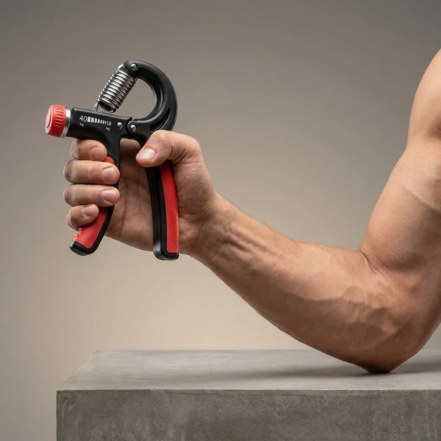 Еспандер кистьовий PowerPlay PP-4323 з регульованим навантаженням 10-40 кг. Strength Grip Чорно-червоний