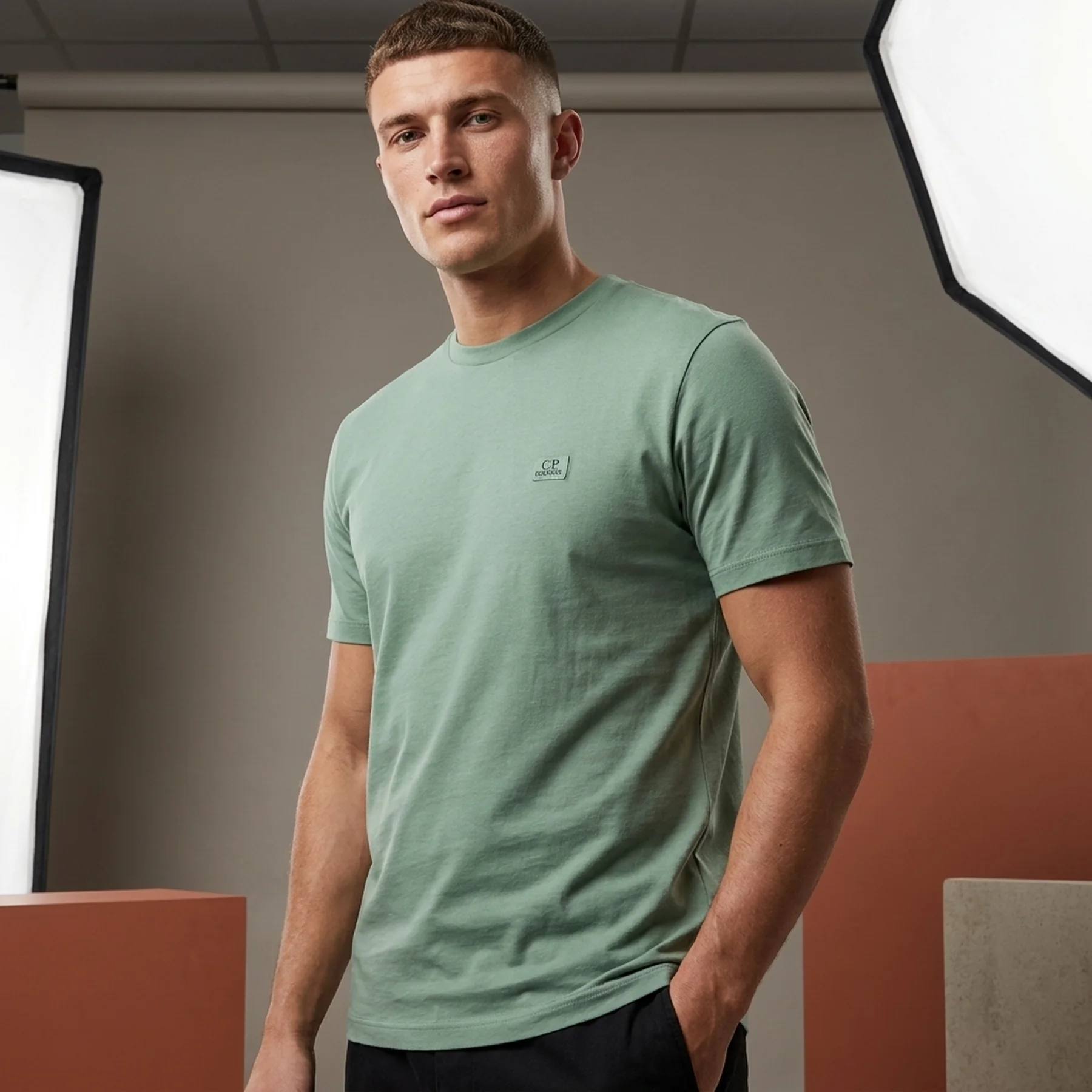 Футболка C.P. Company 16CMTS068A-005100W green bay