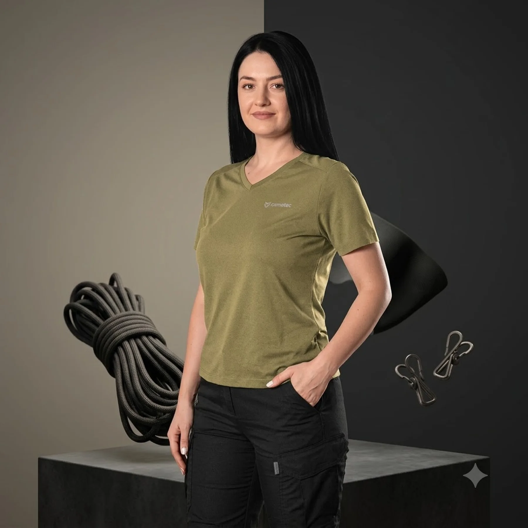 Футболка Camotec Pani Totem Logo V-neck Tan