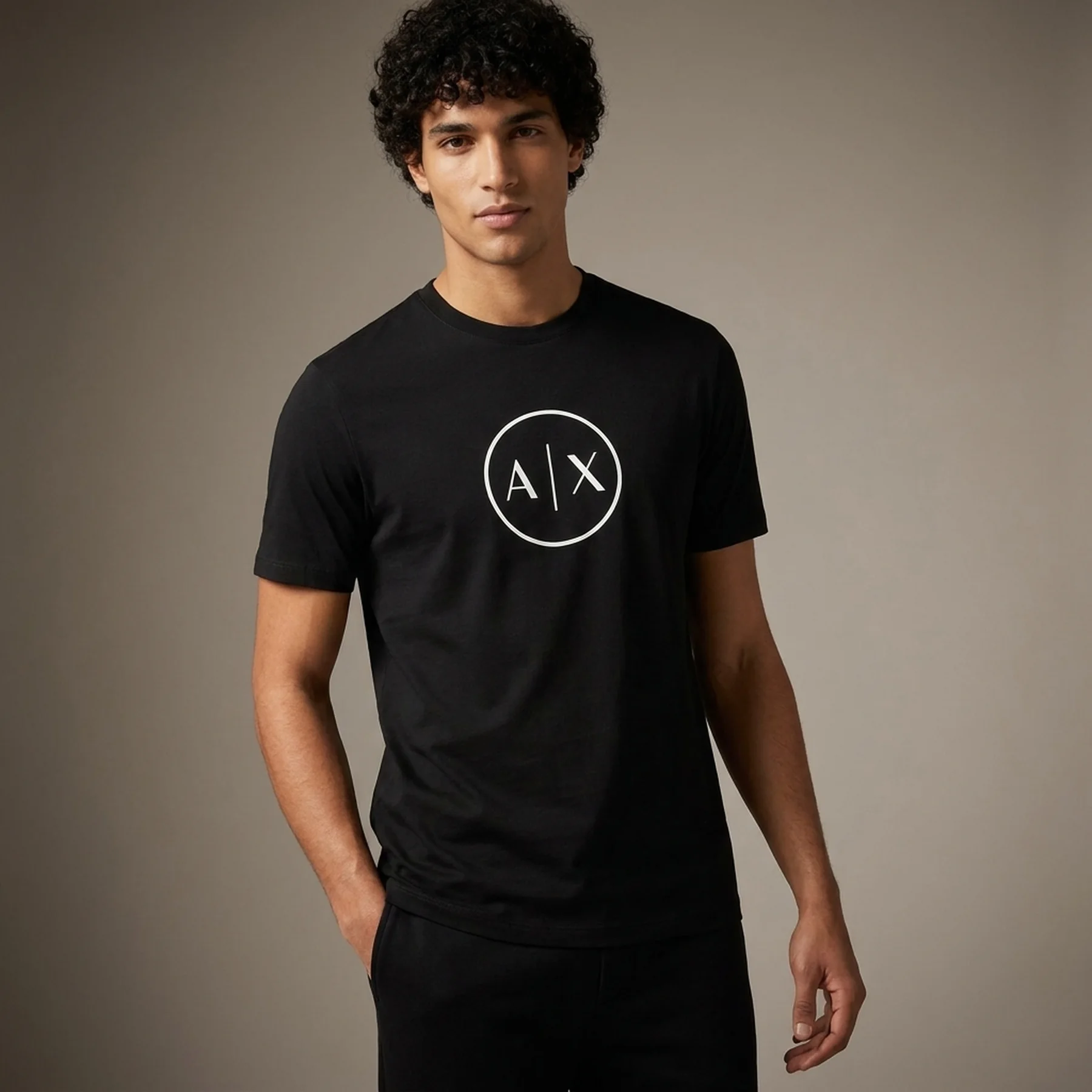 Футболка чоловіча Armani Regular Fit T-Shirt With Round Logo Black