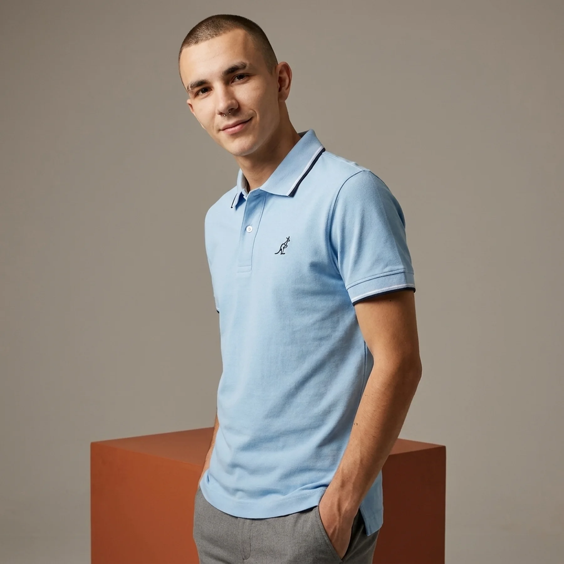 Футболка чоловіча Australian 2-Stripe Pique' Polo S-Fit (LSUPO0004-440)