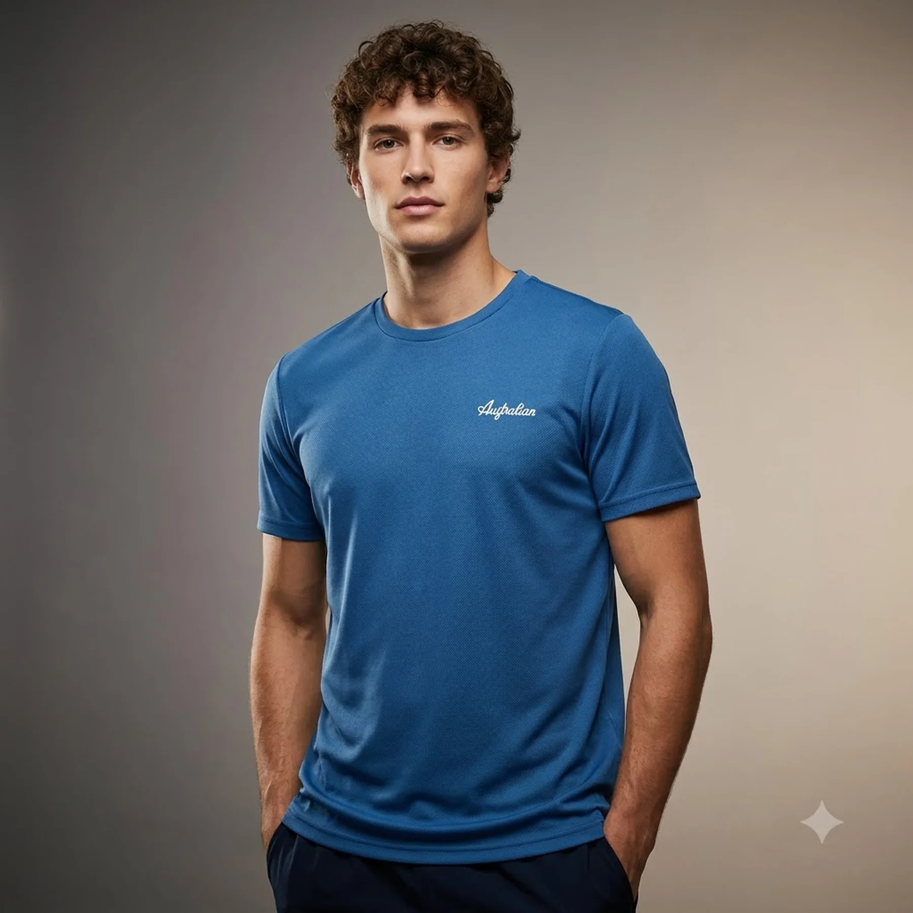 Футболка чоловіча Australian Easy Tech Pique T-Shirt R-Fit Blue (LSUTS0003-842A)