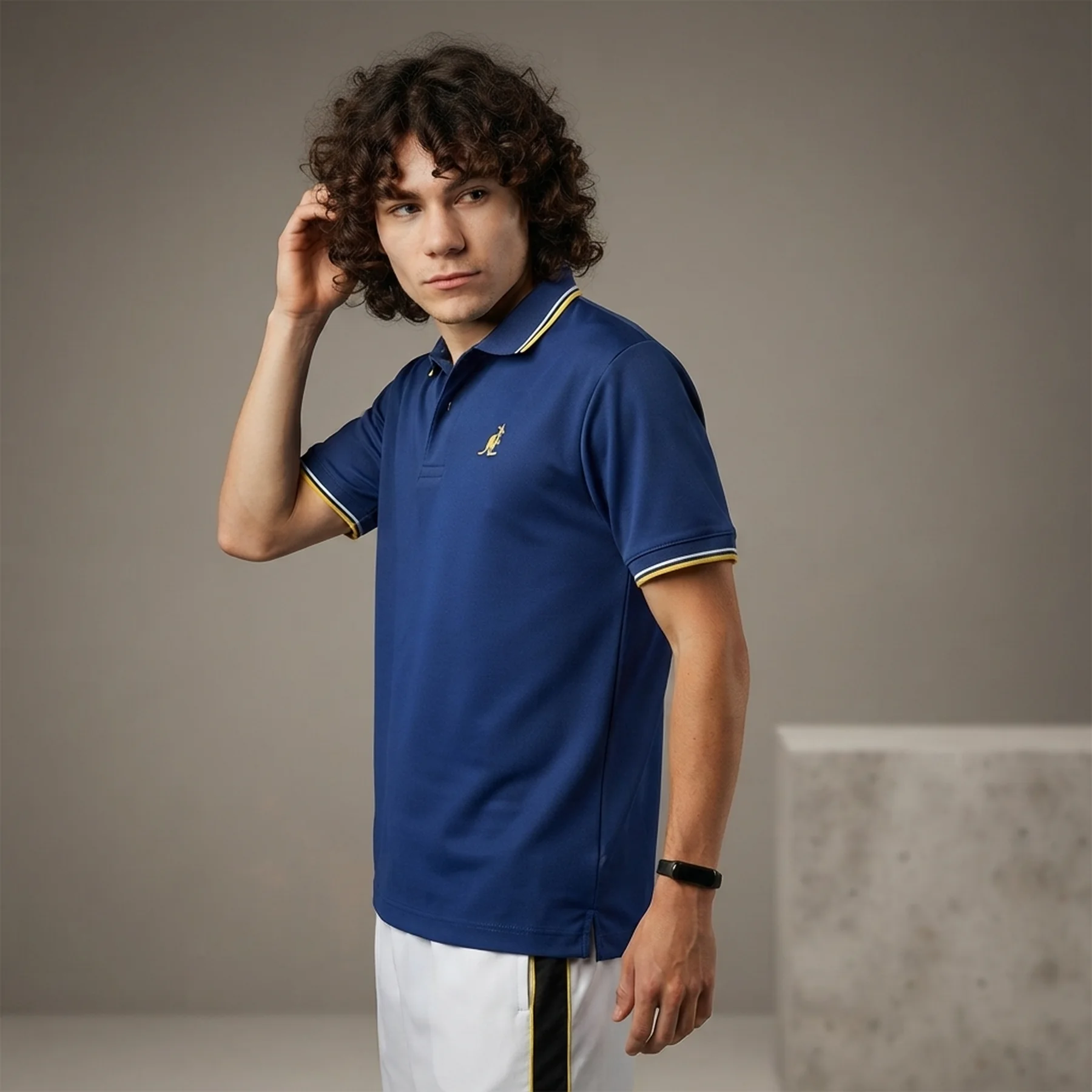 Футболка чоловіча Australian Two-Stripes Polo Tech Pique R-Fit Blue (LSUPO0006-842A)