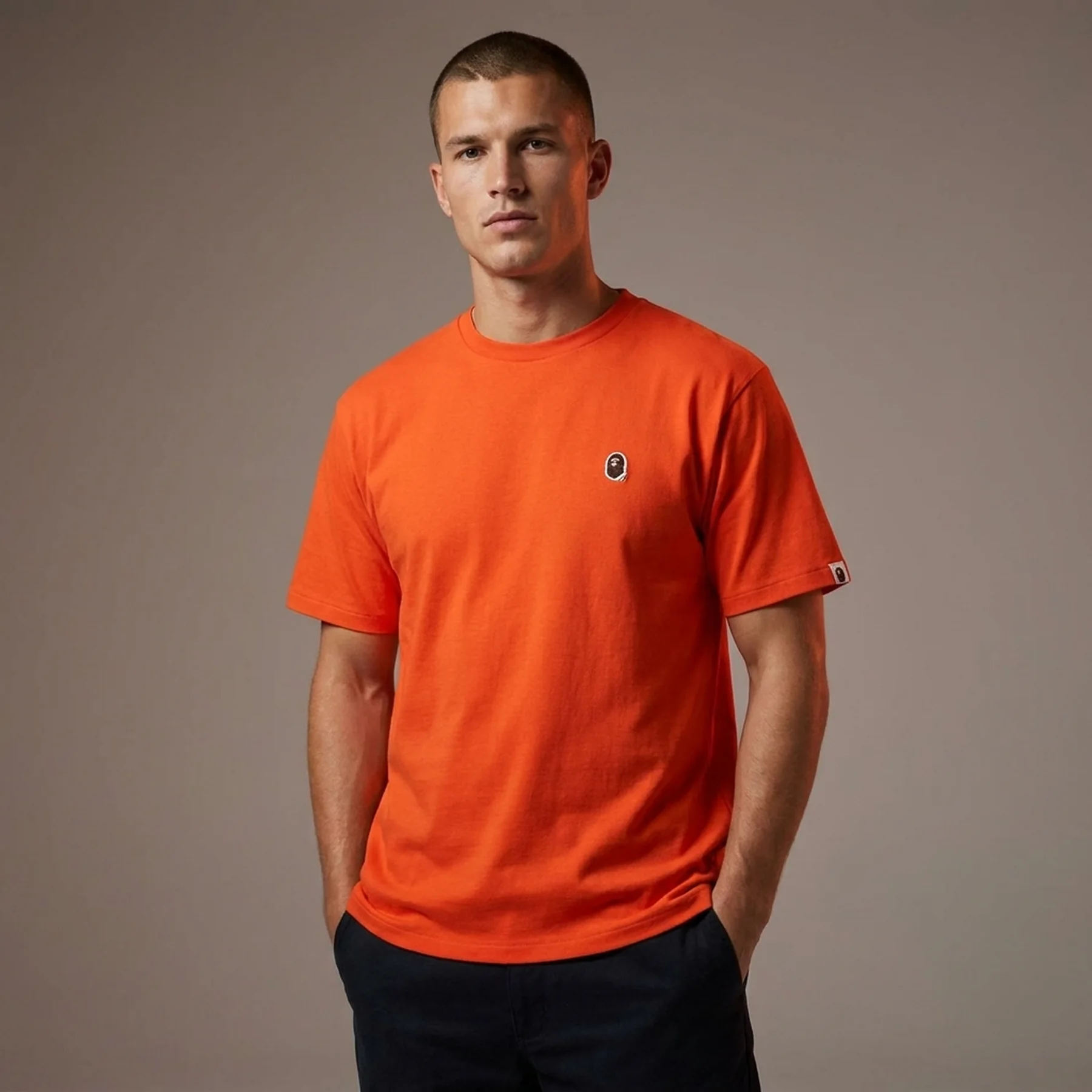 Футболка чоловіча Bape Ape Head One Point Tee Orange
