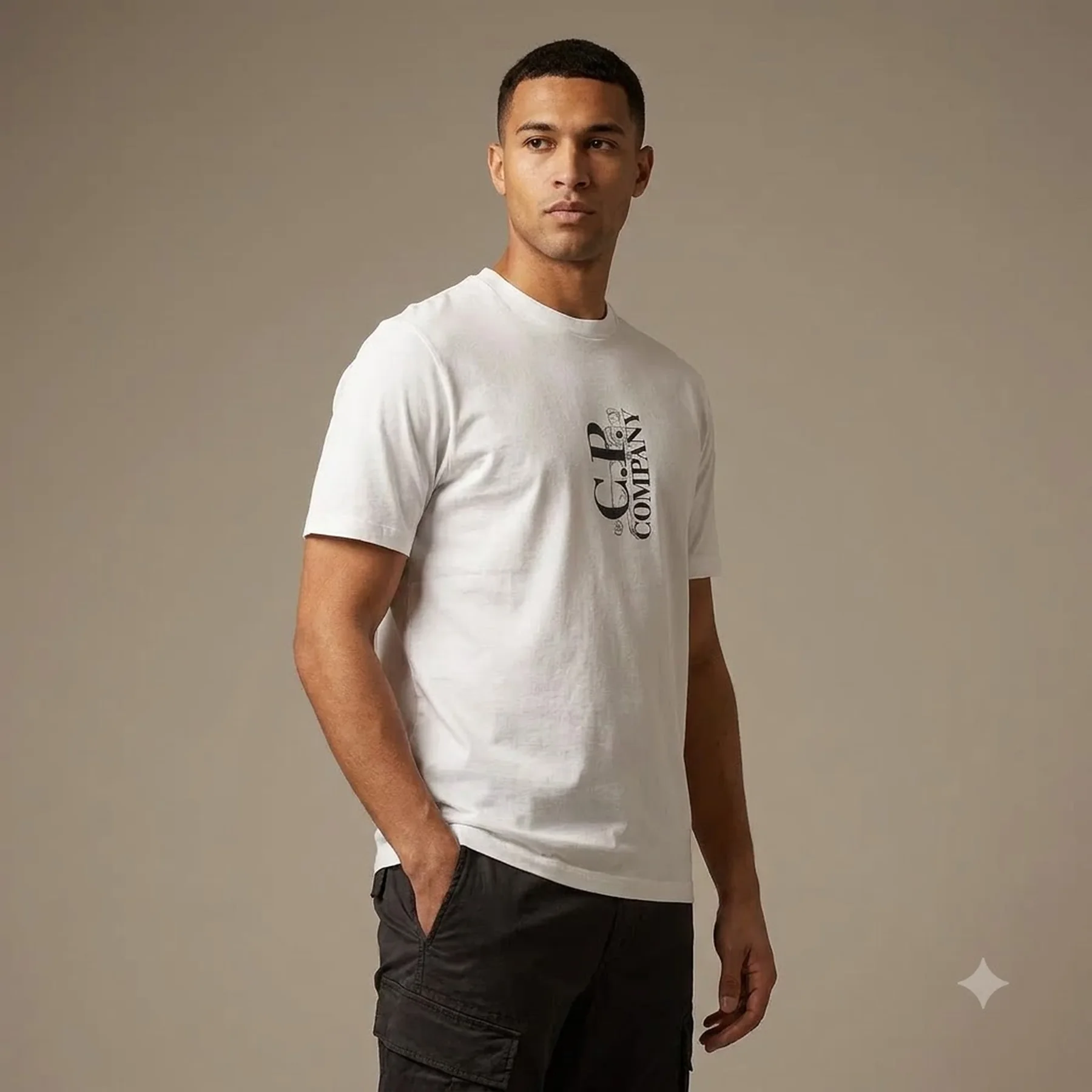 Футболка чоловіча C.p. Company 30/1 Jersey Vertical Logo T-Shirt