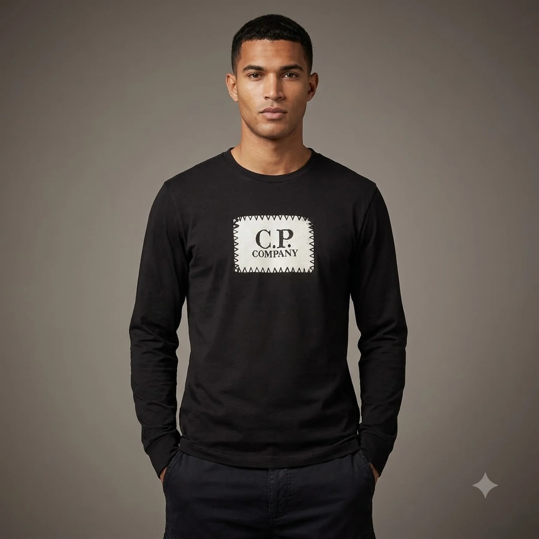 Футболка чоловіча Cp Company Long Sleeve Black Jersey