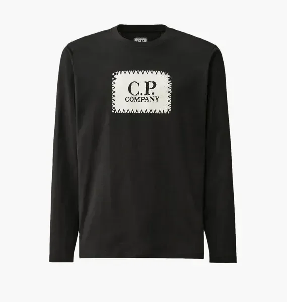 Футболка чоловіча Cp Company Long Sleeve Black Jersey