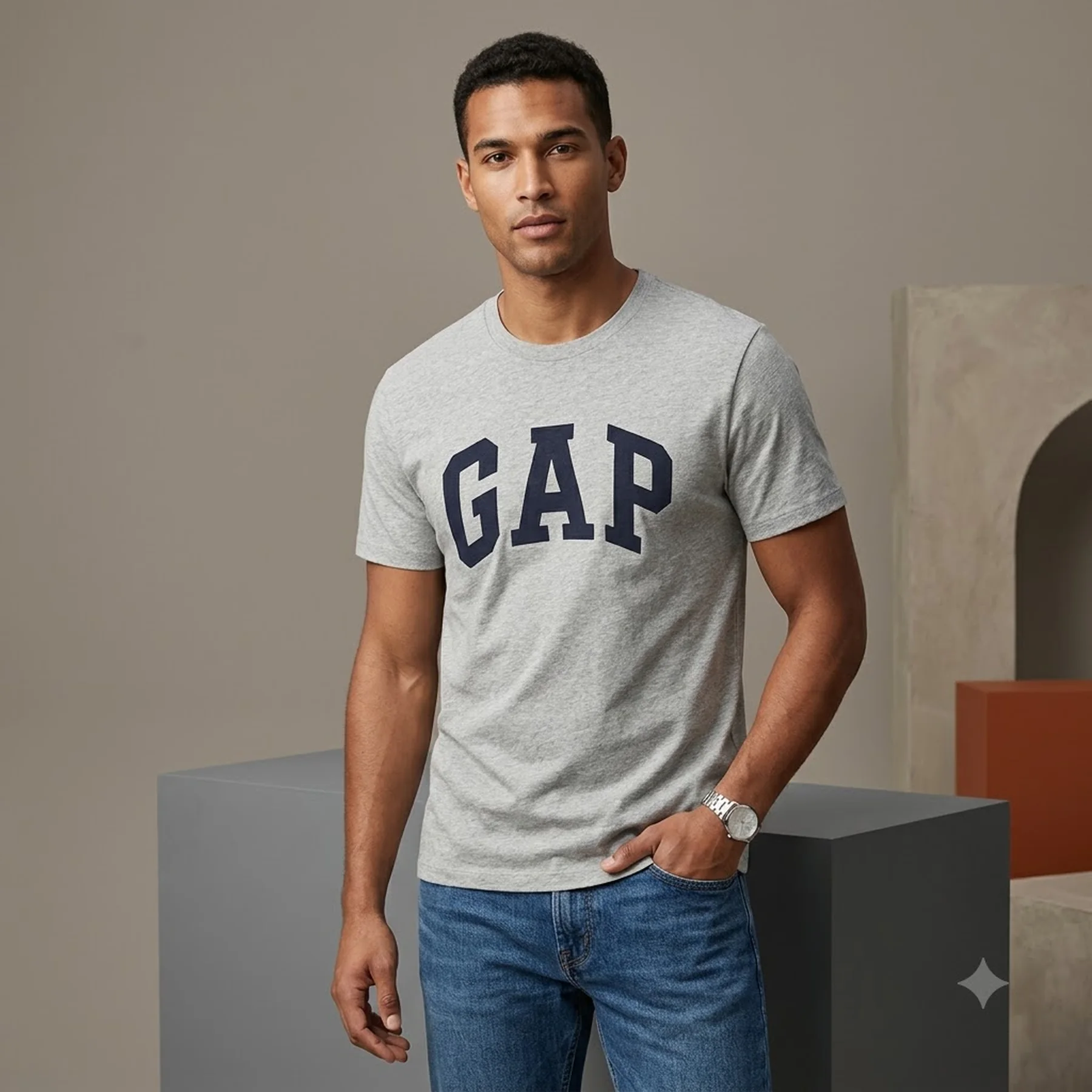 Футболка чоловіча Gap Everyday Soft Crewneck T-Shirt Grey (855769001)